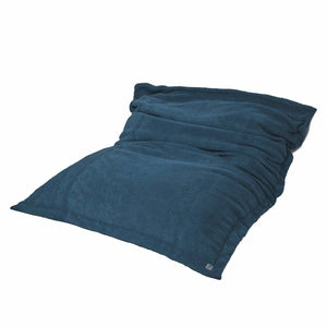 Pouf Gigante XXL 190x155 Blu Petrolio - Sherpa e Schiuma (Divano da Pavimento 2 Posti)