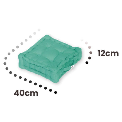 Coussin de sol lot de 2 - 40 x 40 cm Bleu Caraibes - Deco-arts.fr