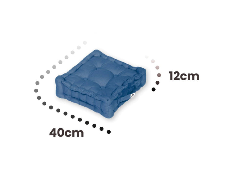 Coussin de sol lot de 2 - 40 x 40 cm Bleu Petrole - Deco-arts.fr