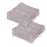 Coussin de sol lot de 2 - 40 x 40 cm Gris Galet - Deco-arts.fr