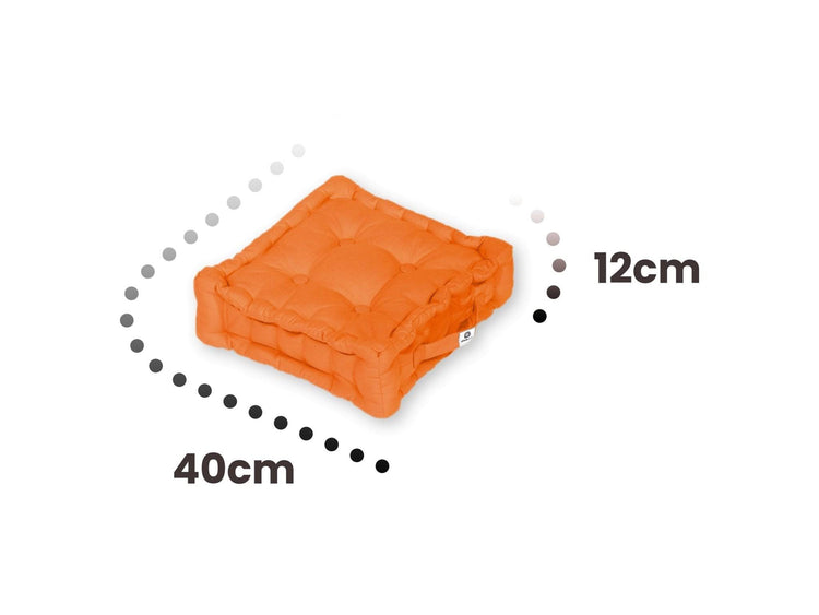 Coussin de sol lot de 2 - 40 x 40 cm Orange - Deco-arts.fr