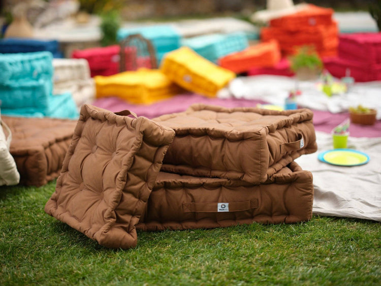 Coussin de sol lot de 2 - 40 x 40 cm Rouille - Deco-arts.fr