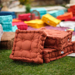 Coussin de sol lot de 2 - 40 x 40 cm Terracotta - Deco-arts.fr