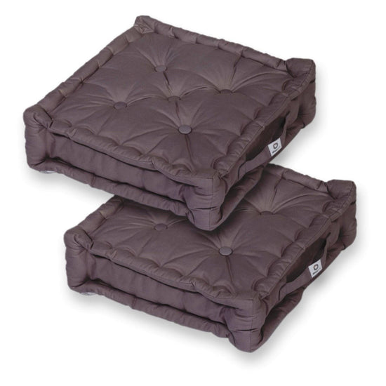 Coussin de sol lot de 2 - 50 x 50 cm Gris Carbone - Deco-arts.fr