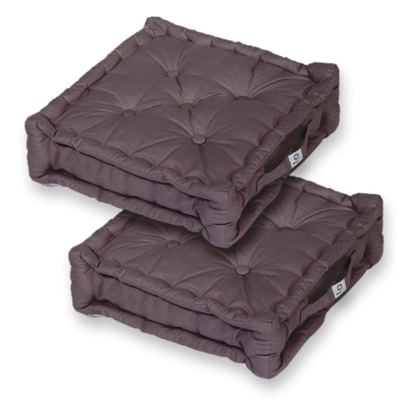 Coussin de sol lot de 2 - 50 x 50 cm Gris Carbone - Deco-arts.fr