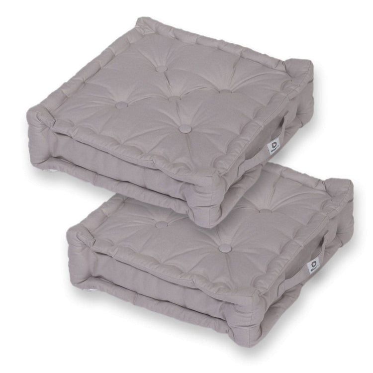 Coussin de sol lot de 2 - 50 x 50 cm Gris Galet - Deco-arts.fr