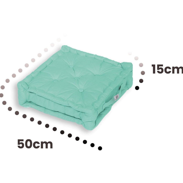 Coussin de sol lot de 2 - 50 x 50 cm Vert Mint - Deco-arts.fr