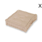 Coussin de sol lot de 2 - 60 x 60 cm Beige Clair - Deco-arts.fr