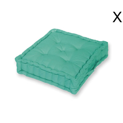 Coussin de sol lot de 2 - 60 x 60 cm Bleu Caraibes - Deco-arts.fr