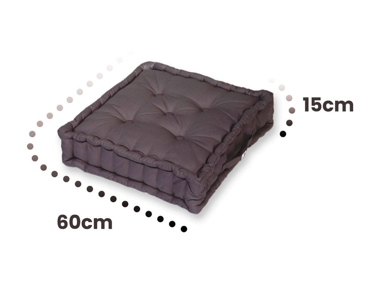 Coussin de sol lot de 2 - 60 x 60 cm Gris Carbone - Deco-arts.fr