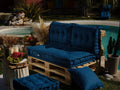 Set Cuscini Pallet Europa 120x80 Blu Petrolio - Seduta XXL Spessa 20cm (1 Seduta + 2 Schienali)