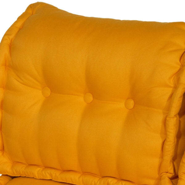 Kit de coussins Deco Arts Palette Europe 120x80cm jaune miel, assise épaisse 20cm avec 1 coussin et 2 dossiers pour fauteuils et canapés