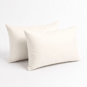 Lot de 2 Coussins d'Appoint 60x35 Blanc Cassé - Déco Jardin & Déhoussable