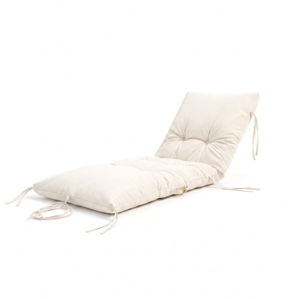 Materassino lettino prendisole 185x60 Bianco Sporco con lacci, su fondo bianco
