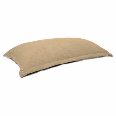 Pouf Intérieur XL - Housse Sherpa (Effet Mouton) Garnissage en flocon de mousse 150x100cm - Beige - Deco-arts.fr