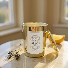 Candela profumata naturale – Cera d'api 180g – Patchouli & Ambra