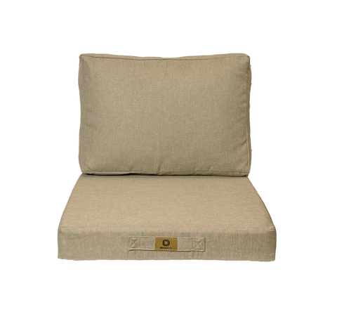 Cuscini per poltrona effetto lino sfoderabili 50x50cm beige