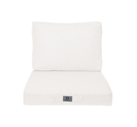 Cuscini per poltrona effetto lino sfoderabili 50x50cm bianco sporco