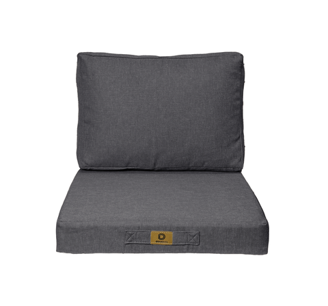 Cuscini per poltrona effetto lino sfoderabili 50x50cm grigio mélange