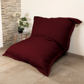 Pouf Gigante XXL 190x155 Prugna - Effetto Lino e Schiuma (Divano da Pavimento Design)