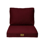 Coussins pour fauteuil effet lin déhoussable 60x60cm prune - Deco-arts.fr