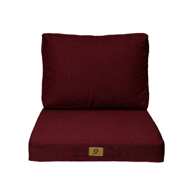Coussins pour fauteuil effet lin déhoussable 60x60cm prune - Deco-arts.fr