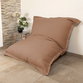 Pouf Gigante XXL 190x155 Marron - Effetto Lino e Schiuma (Divano da Pavimento Design)