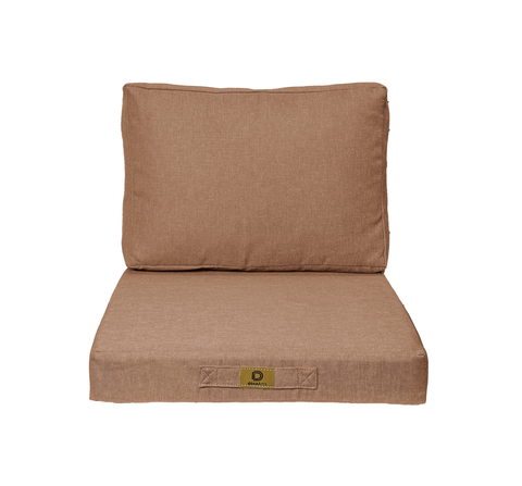 Cuscini per poltrona effetto lino sfoderabili 50x50cm terracotta