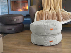 Set di 2 cuscini da pavimento in velluto diametro 60 set di 2 - grigio chiaro