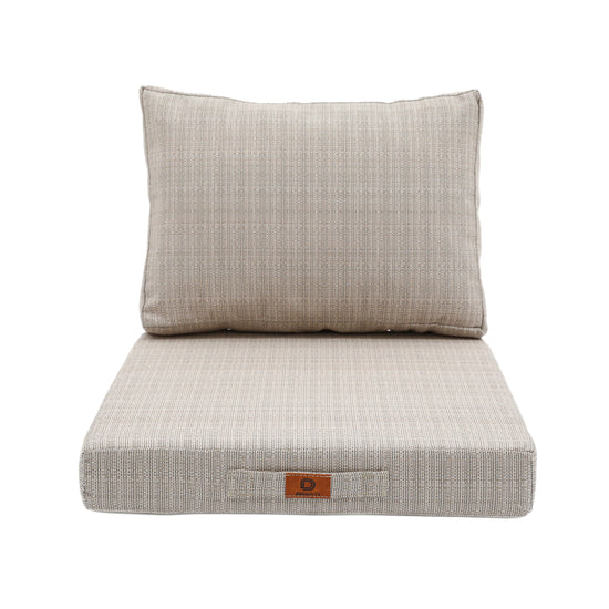 Coussins pour salon de jardin déhoussable 60x60cm Beige chiné noir - Deco-arts.fr