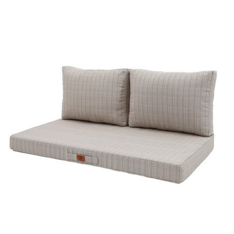 Cuscini per salotto da giardino sfoderabili 120x60cm Beige mélange nero
