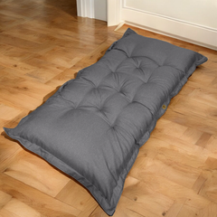 Futon XXL effetto lino materasso da terra 195x100cm - grigio mélange