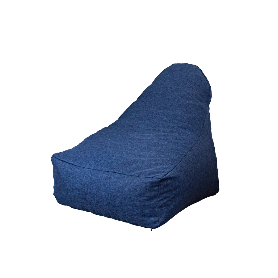 Poltrona Pouf XXL 120x90 Blu Indaco, tessuto effetto lino