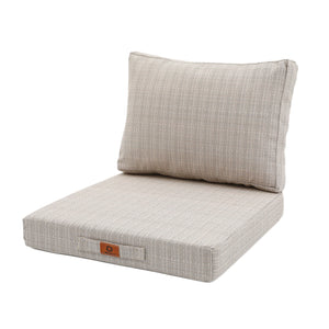 Set Cuscini Salotto da Giardino 60x60 Beige Melange Nero - Seduta + Schienale (Premium 270g)