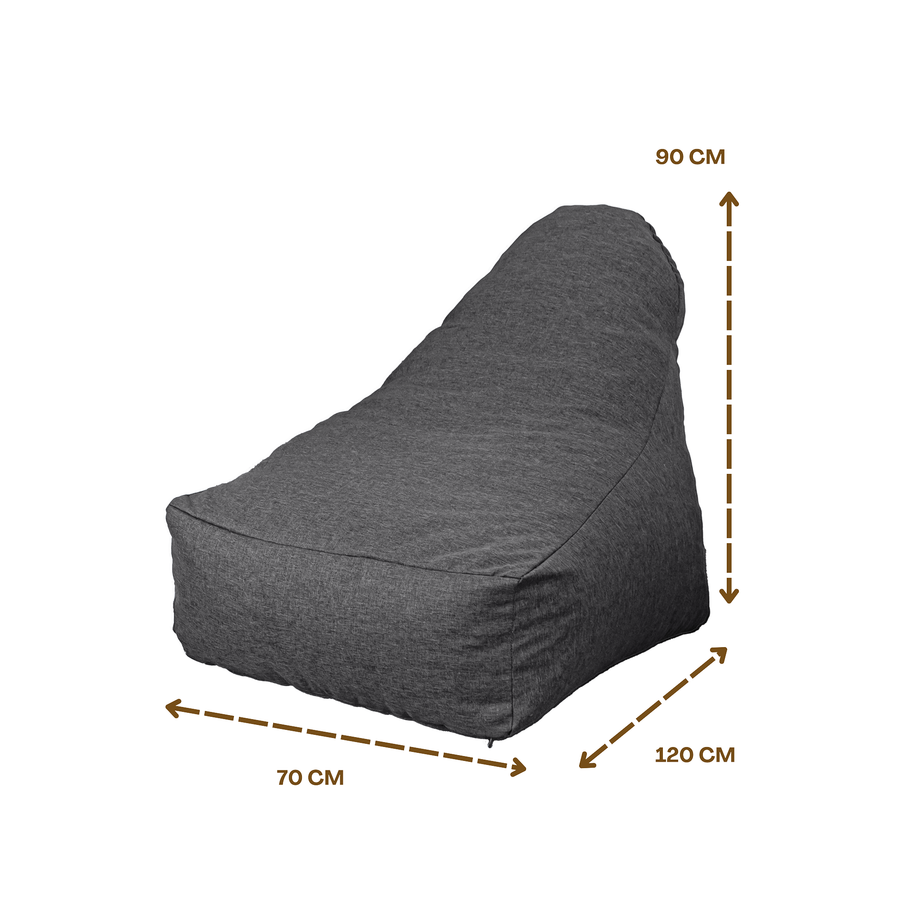 Poltrona Pouf XXL 120x90 Grigio Chiné – foto 7