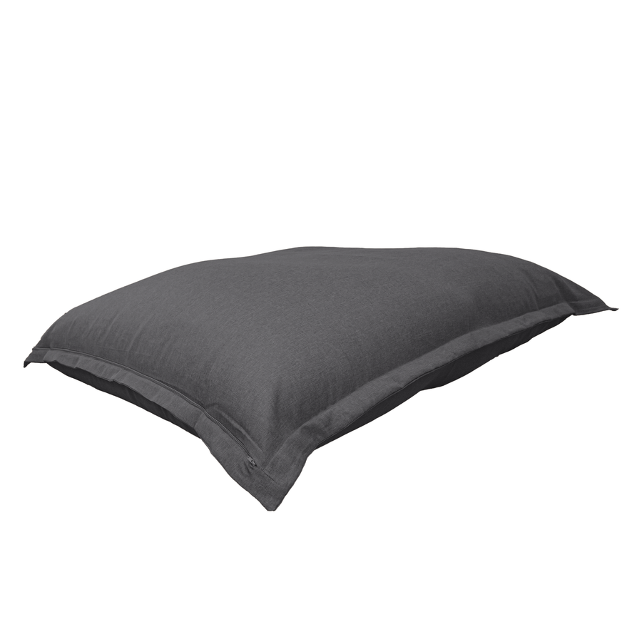 Pouf Gigante XXL 190x155 Grigio Chiné, tessuto effetto lino