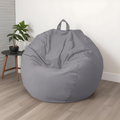 Pouf a Pera Gigante XXL 120x150 Grigio Chiaro - Velluto e Schiuma (Gran Lusso e Comfort)