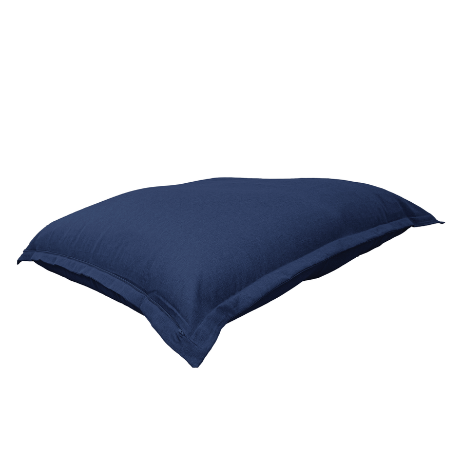 Pouf Gigante XXL 190x155 Blu Indaco, tessuto effetto lino