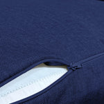 Ensemble de coussins pour fauteuils et canapés, bleu indigo, effet lin, déhoussables, pour assise et dossier.