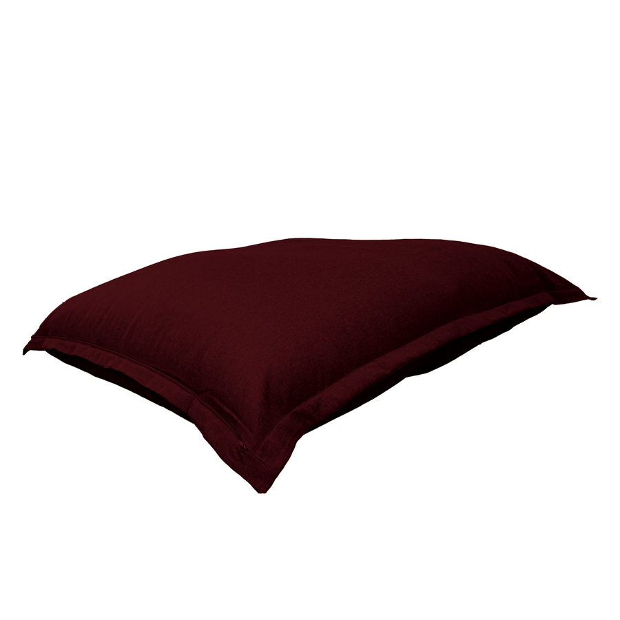 Pouf Gigante XXL 190x155 Prugna, tessuto effetto lino