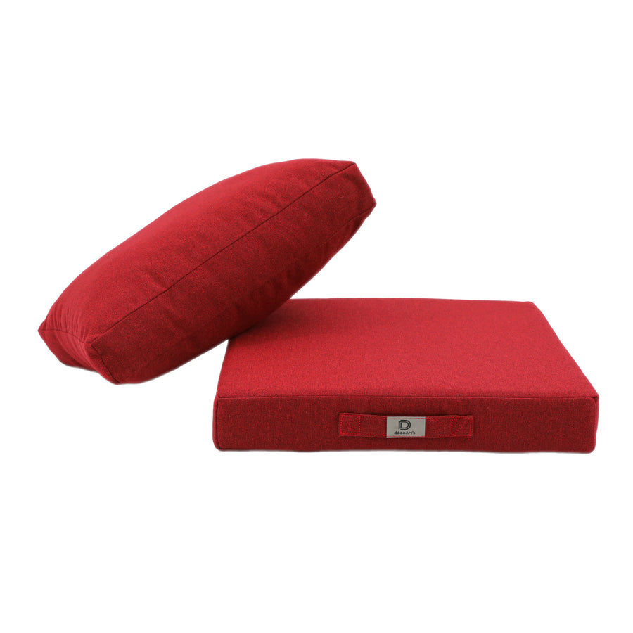 Set Cuscini Salotto da Giardino 50x50 Rosso Bordeaux, tessuto anti-UV e idrorepellente
