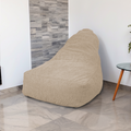 Poltrona Pouf XXL 120x90 Beige - Tessuto Sherpa e Schiuma (Cocon Douceur)