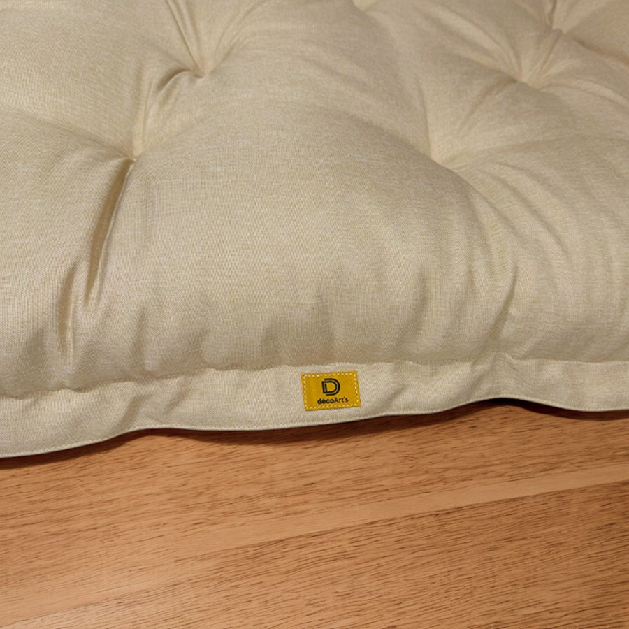 Futon da Pavimento XXL Effetto Lino 195x100 Beige, tessuto effetto lino