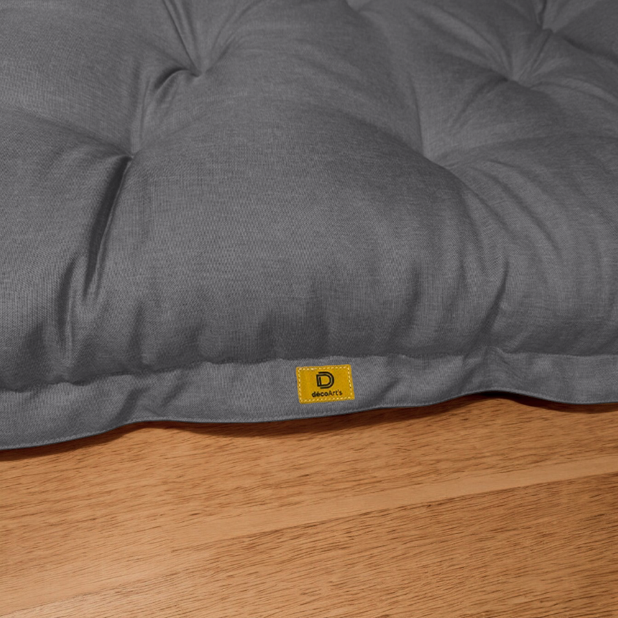 Futon da Pavimento XXL Effetto Lino 195x100 Grigio Chiné, tessuto effetto lino