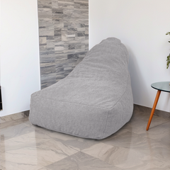 Pouf poltrona XXL da interno in tessuto sherpa - 120x70x90 cm - Grigio chiaro