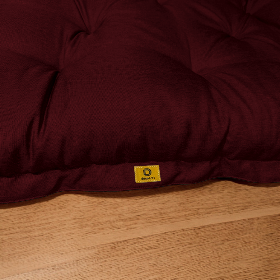 Futon da Pavimento XXL Effetto Lino 195x100 Prugna, tessuto effetto lino