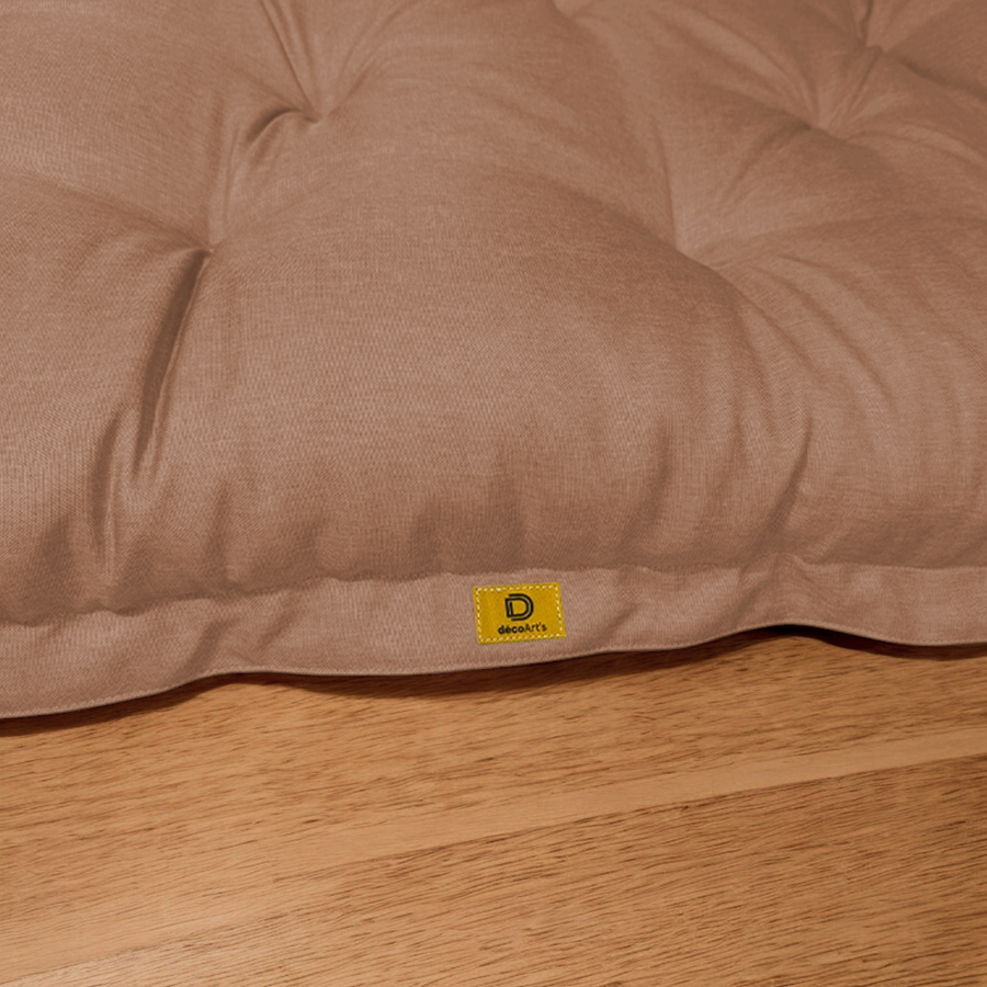 Futon da Pavimento XXL Effetto Lino 195x100 Marron, tessuto effetto lino