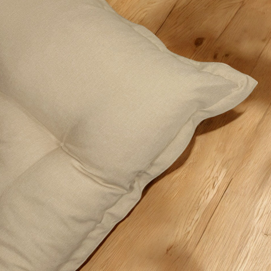 Futon da Pavimento XXL Effetto Lino 195x100 Beige, imbottitura in fiocchi di schiuma
