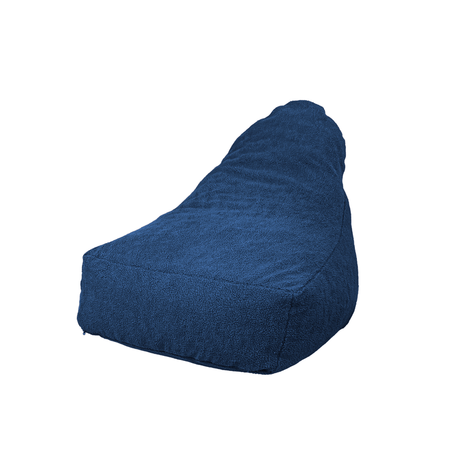 Poltrona Pouf XXL 120x90 Blu Petrolio, tessuto sherpa