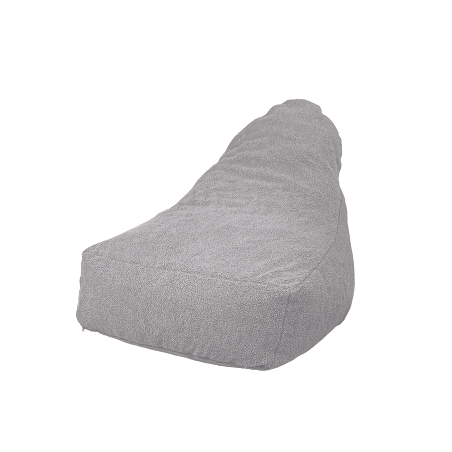 Poltrona Pouf XXL 120x90 Grigio Chiaro, tessuto sherpa